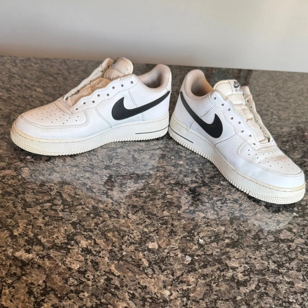 Nike Men's White and Black Air Force one Sneakers 9